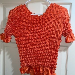 Orange crinkle top